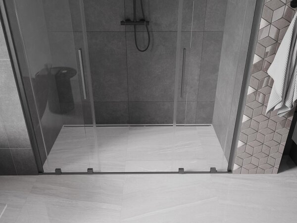 Mexen Velar Duo, usa culisanta pentru deschidere 170x200 cm, sticla transparenta 8mm, grafit mat, 871-170-000-02-66
