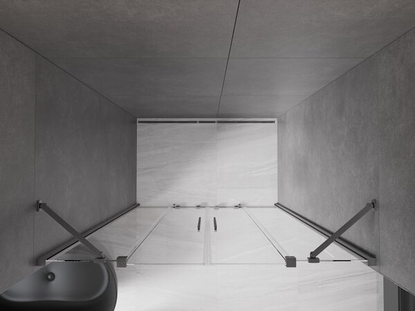 Mexen Velar Duo, usa glisanta pentru deschidere 150x200 cm, sticla transparenta 8mm, grafit mat, 871-150-000-02-66