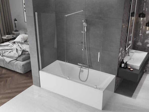 Mexen Velar, paravan de baie glisant cu 2 aripi 170 x 150 cm, sticlă transparentă de 8 mm, profil cromat, 896-170-000-01-01