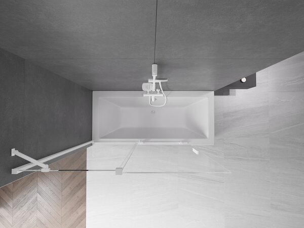 Mexen Velar, paravan de baie glisant cu 2 aripi 140 x 150 cm, sticlă transparentă de 8 mm, profil alb, 896-140-000-01-20