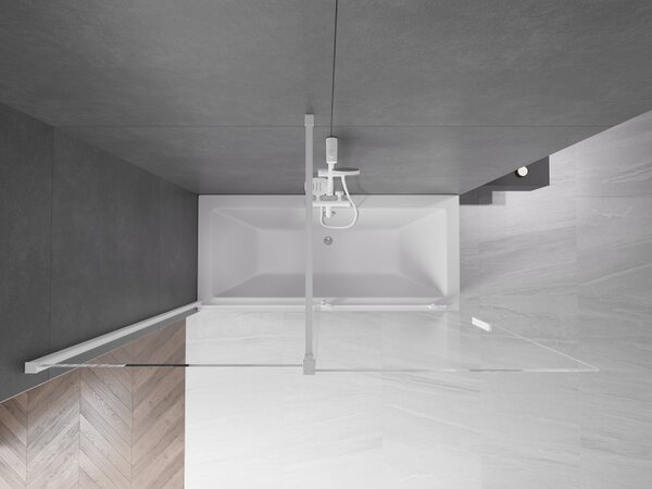 Mexen Velar, paravan de baie glisant cu 2 aripi 170 x 150 cm, sticla transparenta 8 mm, profil alb, 896-170-000-01-20