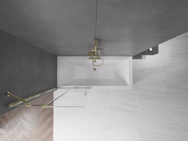Mexen Velar, paravan de baie glisant cu 2 aripi 80 x 150 cm, sticla transparenta 8 mm, profil auriu lucios, 896-080-000-01-50