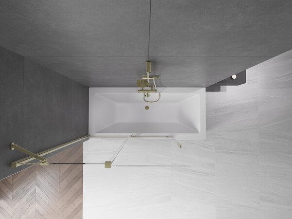 Mexen Velar, paravan de baie glisant cu 2 aripi 130 x 150 cm, sticla transparenta 8 mm, profil auriu lucios, 896-130-000-01-50