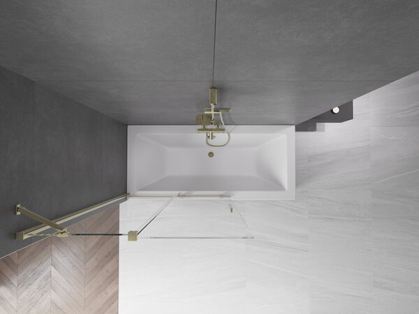 Mexen Velar, paravan de baie glisant cu 2 aripi 110 x 150 cm, sticla transparenta 8 mm, profil auriu lucios, 896-110-000-01-50