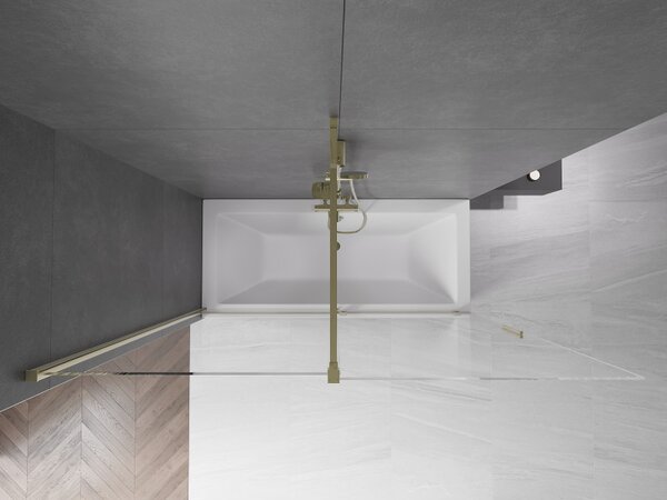 Mexen Velar, paravan de baie glisant cu 2 aripi 180 x 150 cm, sticla transparenta 8 mm, profil auriu lucios, 896-180-000-01-50