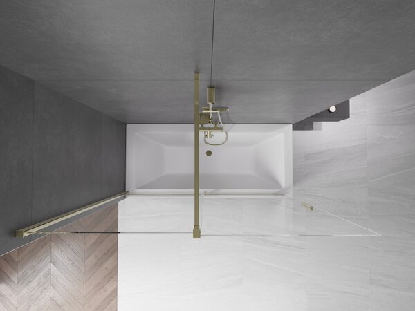 Mexen Velar, paravan de baie glisant cu 2 aripi 170 x 150 cm, sticla transparenta 8 mm, profil auriu lucios, 896-170-000-01-50
