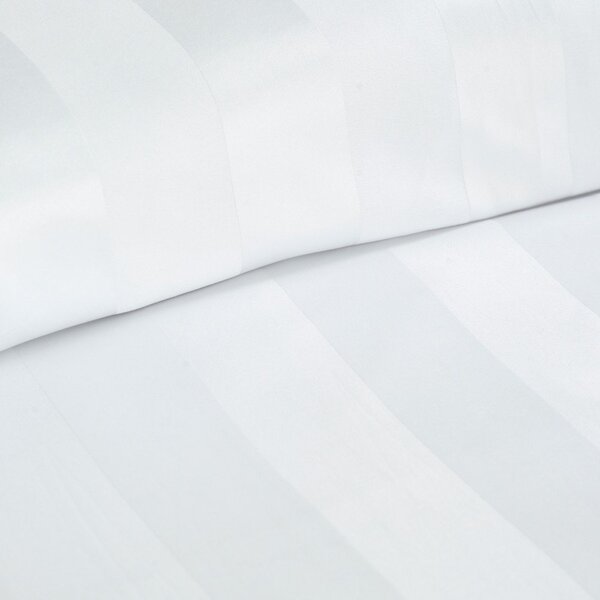 Lenjerie de pat albă din satin pentru pat dublu cu 3 piese 200x200 cm So Soft Satin Stripe – Catherine Lansfield