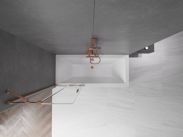 Mexen Velar, paravan de baie glisant cu 2 aripi 70 x 150 cm, sticlă transparentă de 8 mm, cupru mat, 896-070-000-01-65