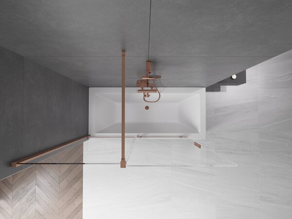 Mexen Velar, paravan de baie glisant cu 2 aripi 150 x 150 cm, sticlă transparentă de 8 mm, cupru mat, 896-150-000-01-65