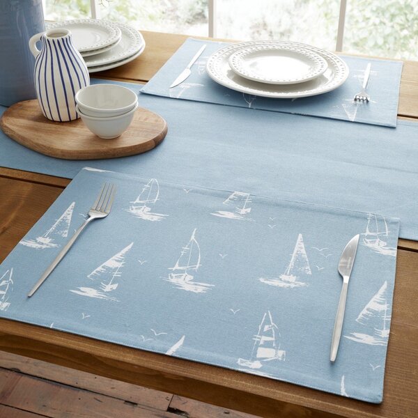 Suporturi pentru farfurii 4 buc. din bumbac 30x46 cm Salcombe Boats – Catherine Lansfield