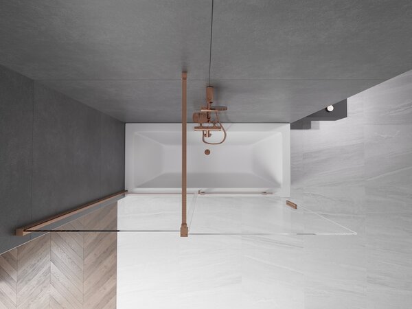 Mexen Velar, paravan de baie glisant cu 2 aripi 160 x 150 cm, sticlă transparentă de 8 mm, cupru mat, 896-160-000-01-65