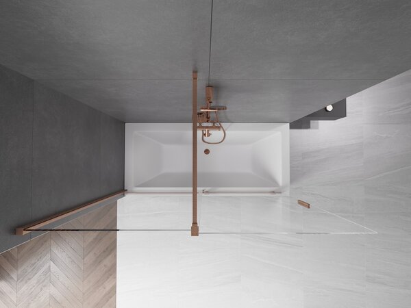 Mexen Velar, paravan de baie glisant cu 2 aripi 170 x 150 cm, sticlă transparentă de 8 mm, cupru mat, 896-170-000-01-65