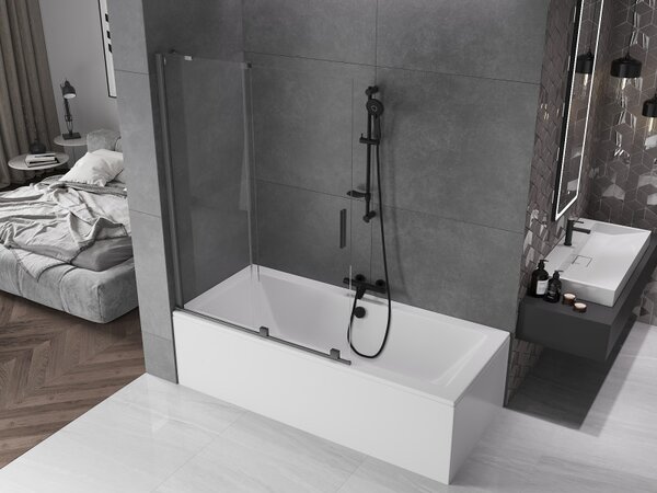 Mexen Velar, paravan de baie glisant cu 2 aripi 120 x 150 cm, sticlă transparentă de 8 mm, profil grafit mat, 896-120-000-01-66