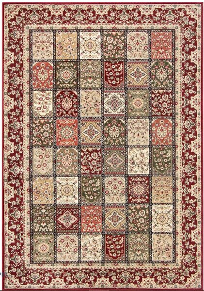 Covor Sufragerie Dormitor, Model Timbre 1518 120, Rosu Rosu, Dreptunghi, 80x150