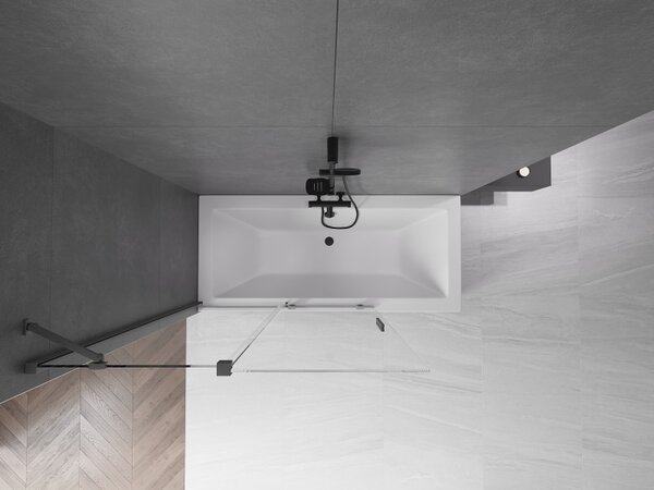 Mexen Velar, paravan de baie glisant cu 2 aripi 120 x 150 cm, sticlă transparentă de 8 mm, profil grafit mat, 896-120-000-01-66