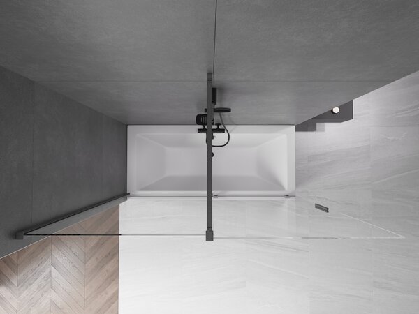 Mexen Velar, paravan de baie glisant cu 2 aripi 180 x 150 cm, sticlă transparentă de 8 mm, profil grafit mat, 896-180-000-01-66