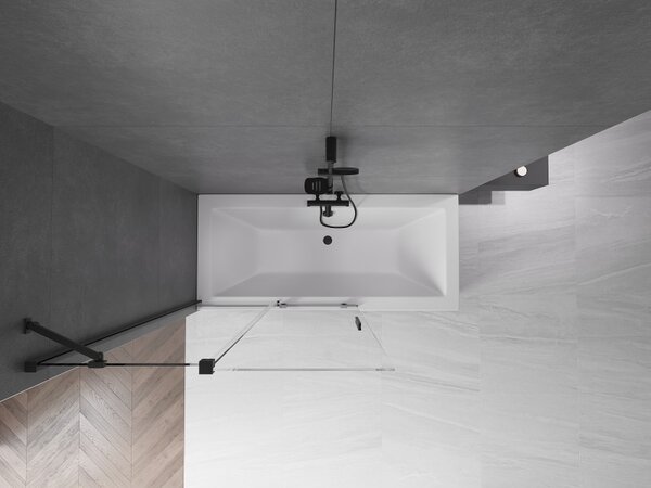Mexen Velar, paravan de baie glisant cu 2 aripi 110 x 150 cm, sticlă transparentă de 8 mm, negru mat, 896-110-000-01-70