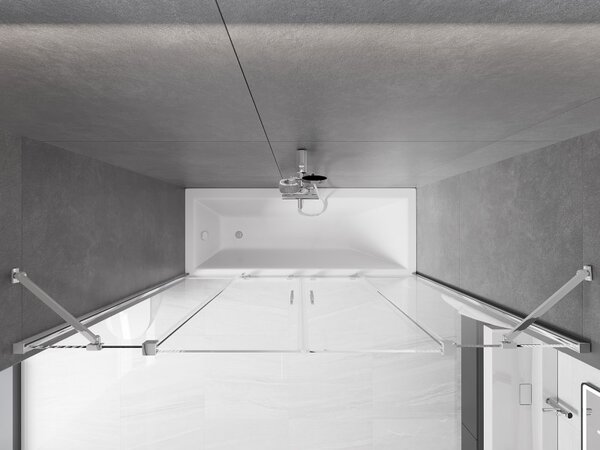Mexen Velar Duo, paravan de baie glisant cu 2 aripi 170 x 150 cm, sticlă transparentă de 8 mm, profil cromat, 896-170-000-02-01