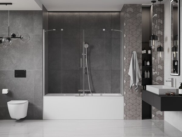 Mexen Velar Duo, paravan de baie glisant cu 2 aripi 170 x 150 cm, sticlă transparentă de 8 mm, profil cromat, 896-170-000-02-01