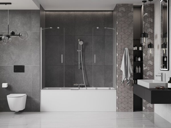 Mexen Velar Duo, paravan de baie glisant cu 2 aripi 170 x 150 cm, sticlă transparentă de 8 mm, profil cromat, 896-170-000-02-01
