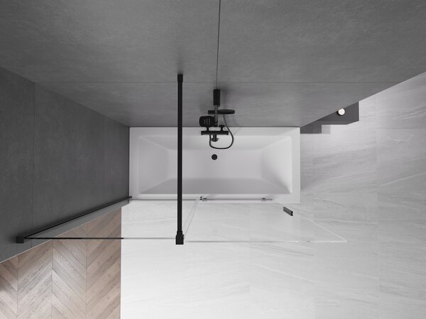 Mexen Velar, paravan de baie glisant cu 2 aripi 150 x 150 cm, sticlă transparentă de 8 mm, negru mat, 896-150-000-01-70