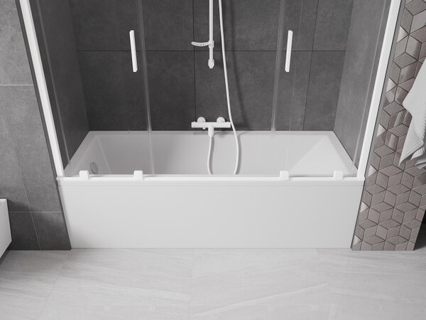 Mexen Velar Duo, paravan de baie glisant cu 2 aripi 170 x 150 cm, sticlă transparentă de 8 mm, profil alb, 896-170-000-02-20