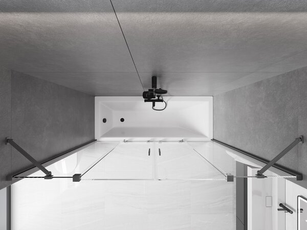 Mexen Velar Duo, paravan de baie glisant cu 2 aripi 170 x 150 cm, sticlă transparentă de 8 mm, profil grafit mat, 896-170-000-02-66