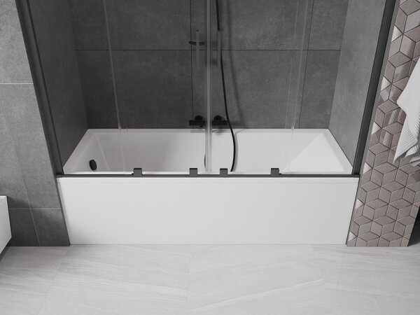 Mexen Velar Duo, paravan de baie glisant cu 2 aripi 170 x 150 cm, sticlă transparentă de 8 mm, profil grafit mat, 896-170-000-02-66