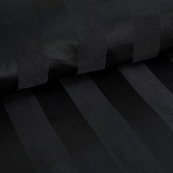Cearceaf negru din satin cu elastic 150x200 cm So Soft Satin Stripe – Catherine Lansfield