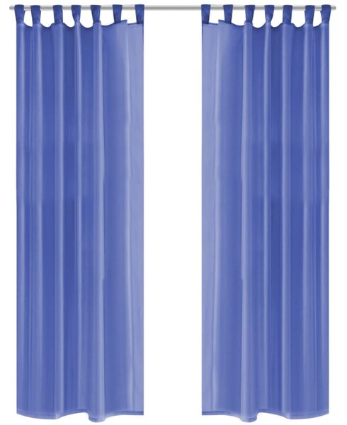 Draperii din voal, 2 buc., 140 x 225 cm, albastru regal