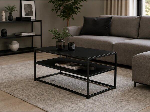 Masuta cafea Symphony A, negru, PAL laminat/metal, 90x50x42 cm