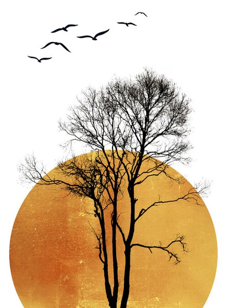 Ilustrație Winter Sunrise, Kubistika, (26.7 x 40 cm)