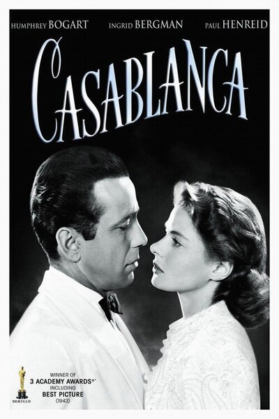 Reproducere Casablanca (Vintage Cinema / Retro Theatre Poster)