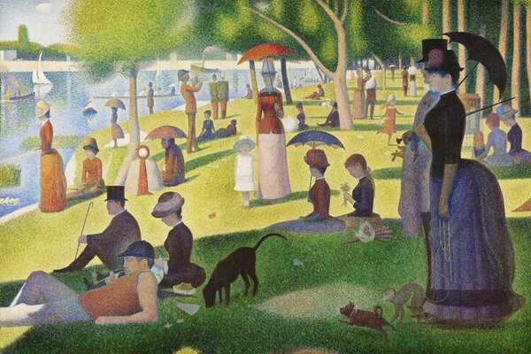 Reproducere A Sunday on La Grande Jatte (Traditional Vintage Landscape) - Georges Seurat