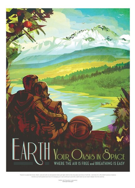 Reproducere Earth - Your Oasis in Space (Retro Intergalactic Space Travel) NASA, (30 x 40 cm)