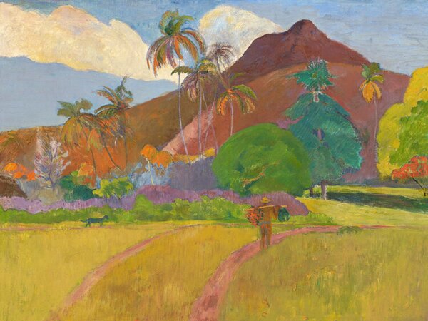 Reproducere Bright Tahitian Landscape (Vintage Mountains) - Paul Gauguin, (40 x 30 cm)