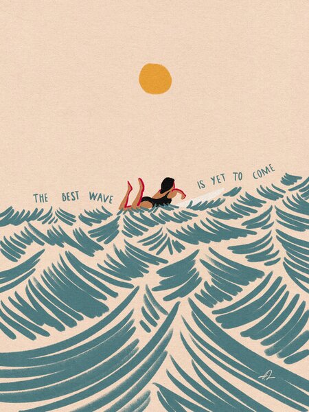 Ilustrație The Best Wave Is yet To Come, Fabian Lavater, (30 x 40 cm)
