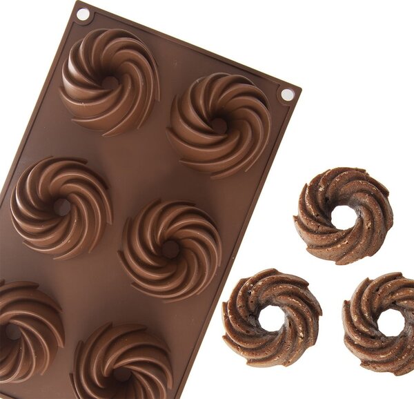 Formă de copt pentru mini-prăjiturele Bundt din silicon 17x28 cm – Orion