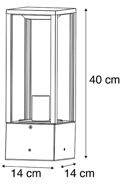 Lampă inteligentă de exterior neagră 40 cm IP44 incl. WiFi ST64 - Charlois