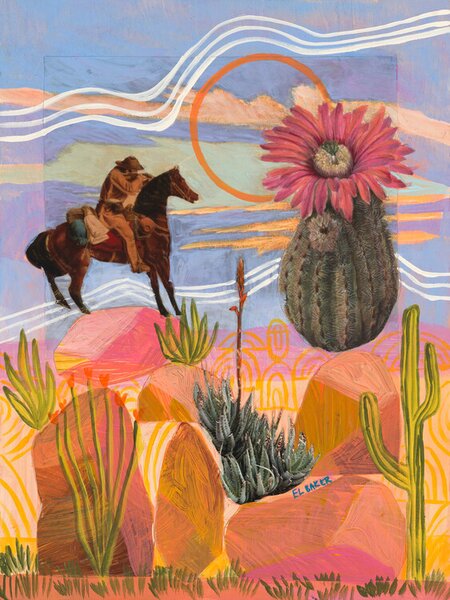 Ilustrație Wild West, Eleanor Baker, (30 x 40 cm)