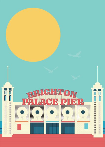 Ilustrație Brighton Pier, Gail Myerscough, (30 x 40 cm)