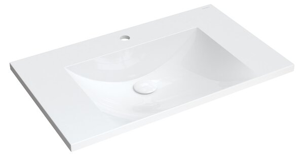 Omnires M+ lavoar 76x46 cm dreptunghiular mobilier alb luciu NAXOS760BP