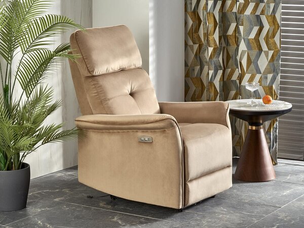Fotoliu recliner Houston 1543Maro deschis, 8x8x9cm, Tapiterie