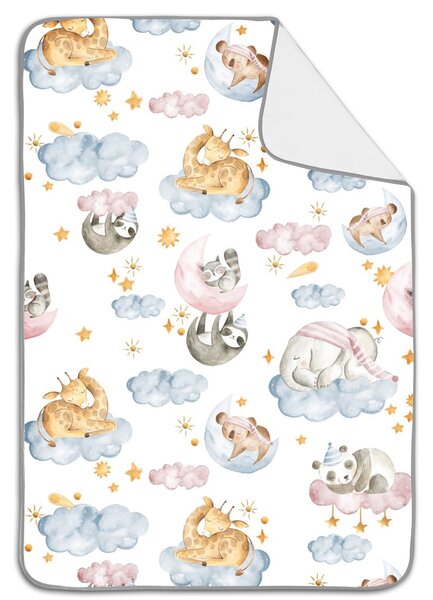 Set 2 paturici din flanel impermeabile si refolosibile 78x60 cm Kidizi Wonderland