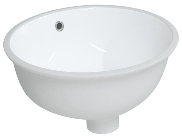 Chiuvetă de baie albă 37x31x17,5 cm, ovală, ceramică
