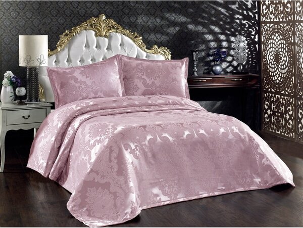 Cuvertură roz din bumbac pentru pat dublu 240x260 cm Beste – Mijolnir