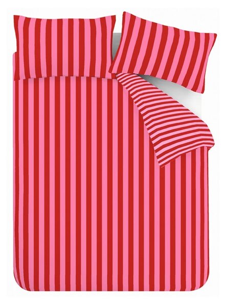 Lenjerie de pat roșie/roz pentru pat de o persoană 135x200 cm Stripe Tease – Sassy B