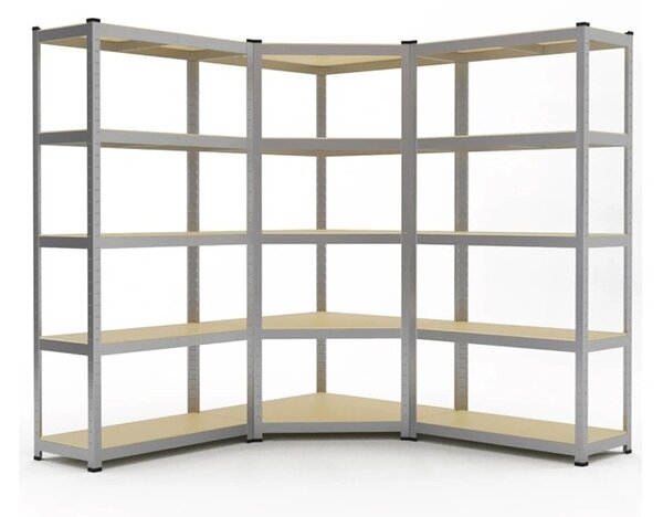 Raft de depozitare stabil din metal cu 5 rafturi 180 x 90 x 30 cm