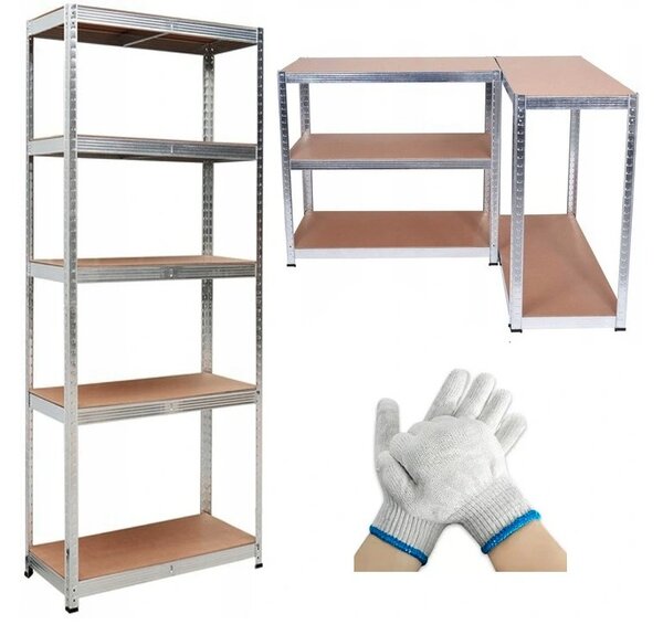 Raft de depozitare stabil din metal cu 5 rafturi 180 x 90 x 40 cm