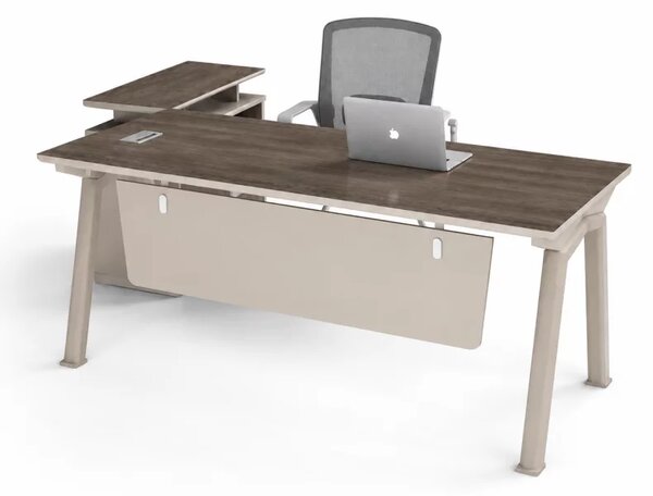 Set Evo Space & LineaPro - Birou cu dulap lateral mobil si Scaun de birou ergonomic cu spatar din plasa